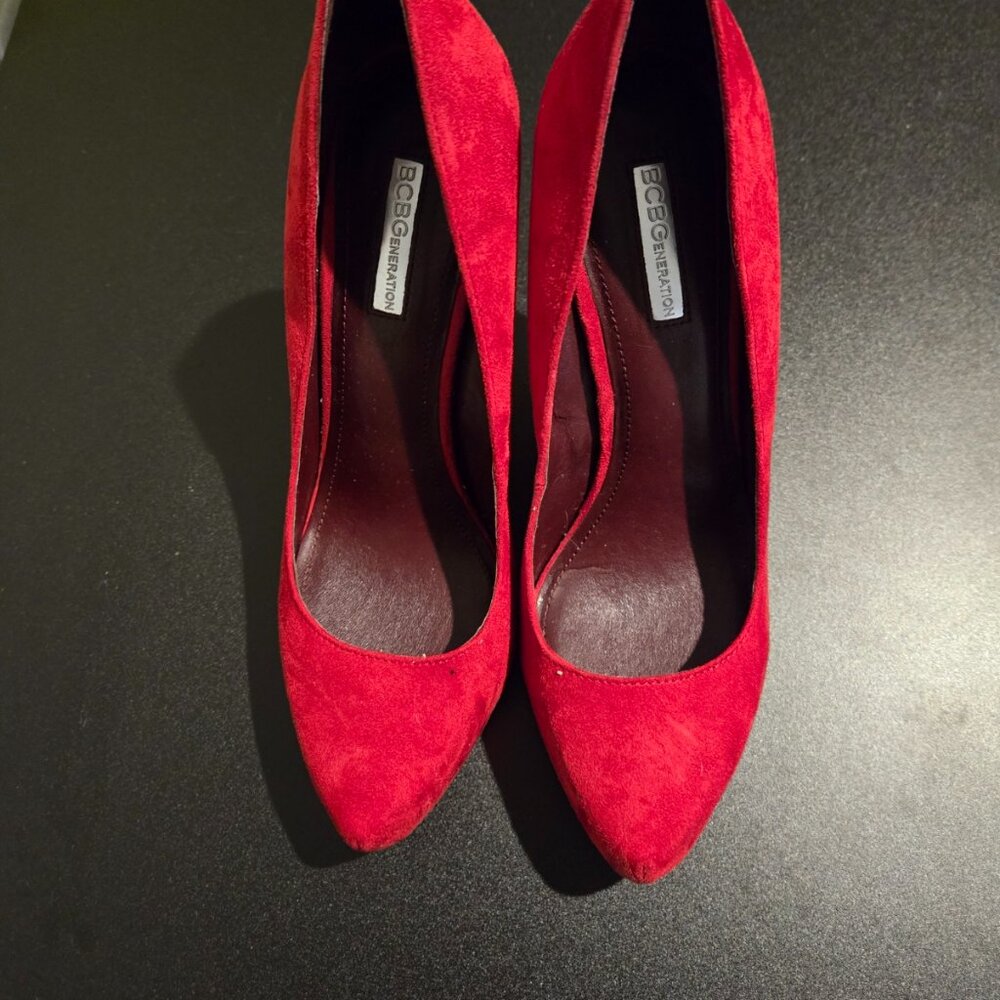 Red Upper Suede BCBG Heel